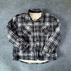 Sage Collective Flannel Shaket Womens XL Black Plaid Sherpa Fleece Lined Cozy